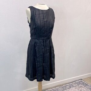 Anthropologie Eva Franco Black Faux Leather Pleated Orla Dress, Short, Size 2